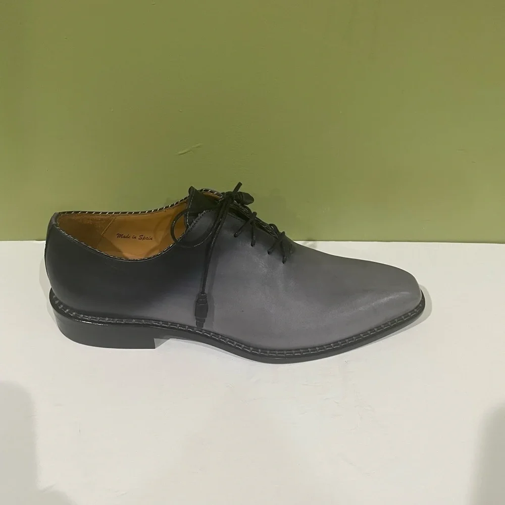 Mezlan shoes dressy leather calf gray black oxford